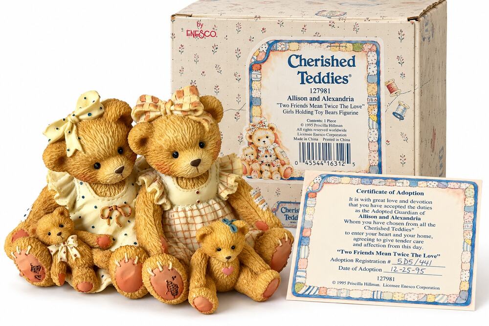 Cherished Teddies Allison Alexandria 127981 1995 Vintage Enesco Box COA